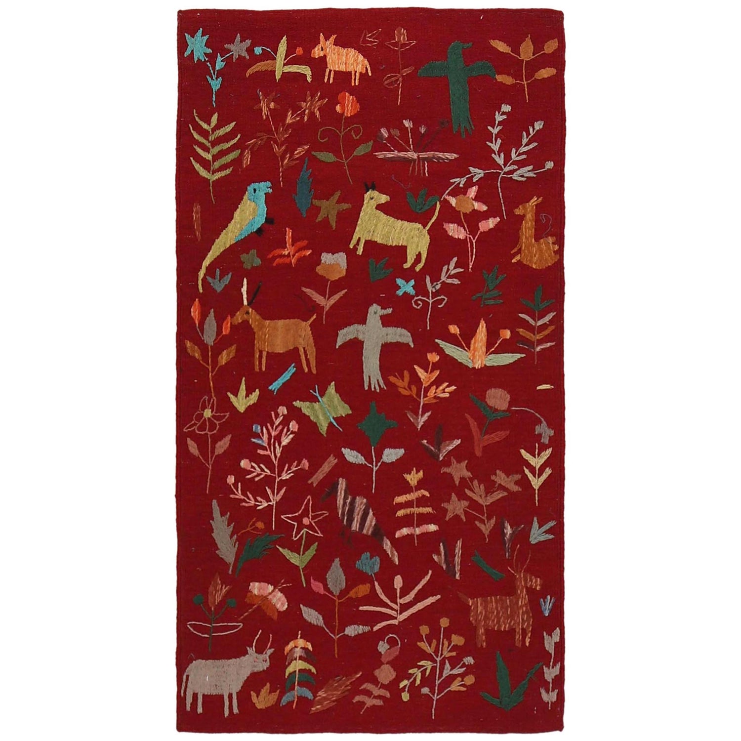 Pakistani Embroidery Kelim 2' 7" x 4' 11" (ft) - No. B34457