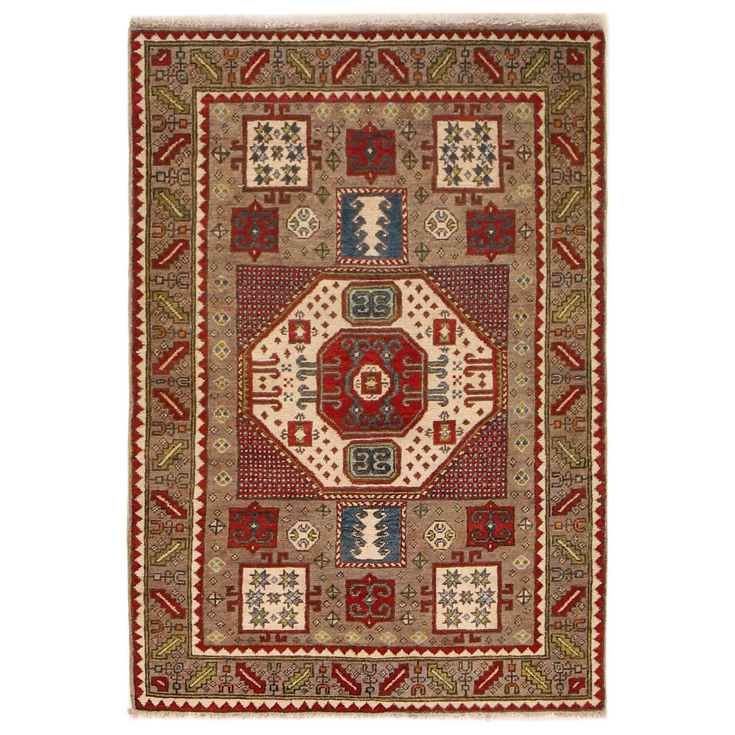 Oriental Mamluk Carpet 3' 3" x 4' 10" (ft) - No. B34606