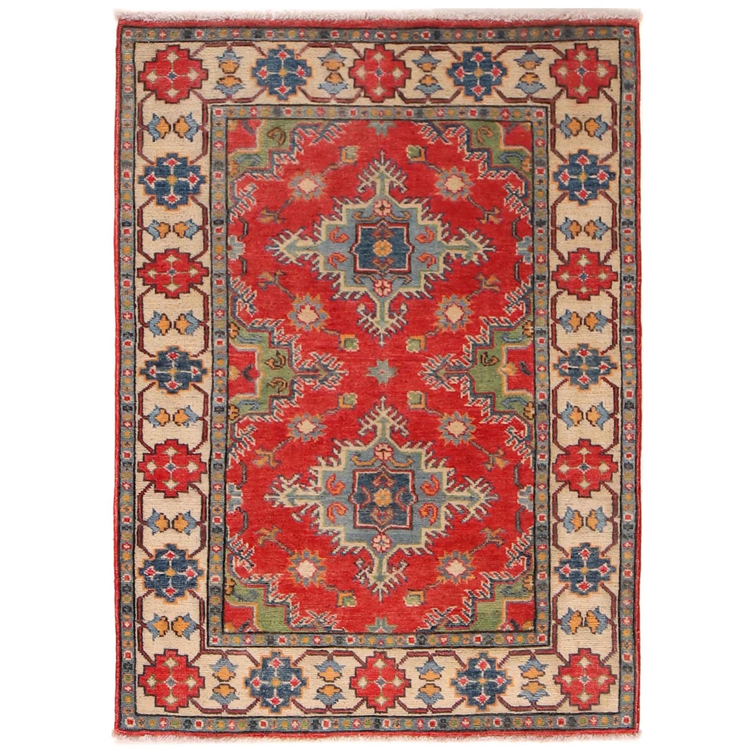 Oriental Kazak Rug 3' 4" x 4' 8" (ft)- No. B34607