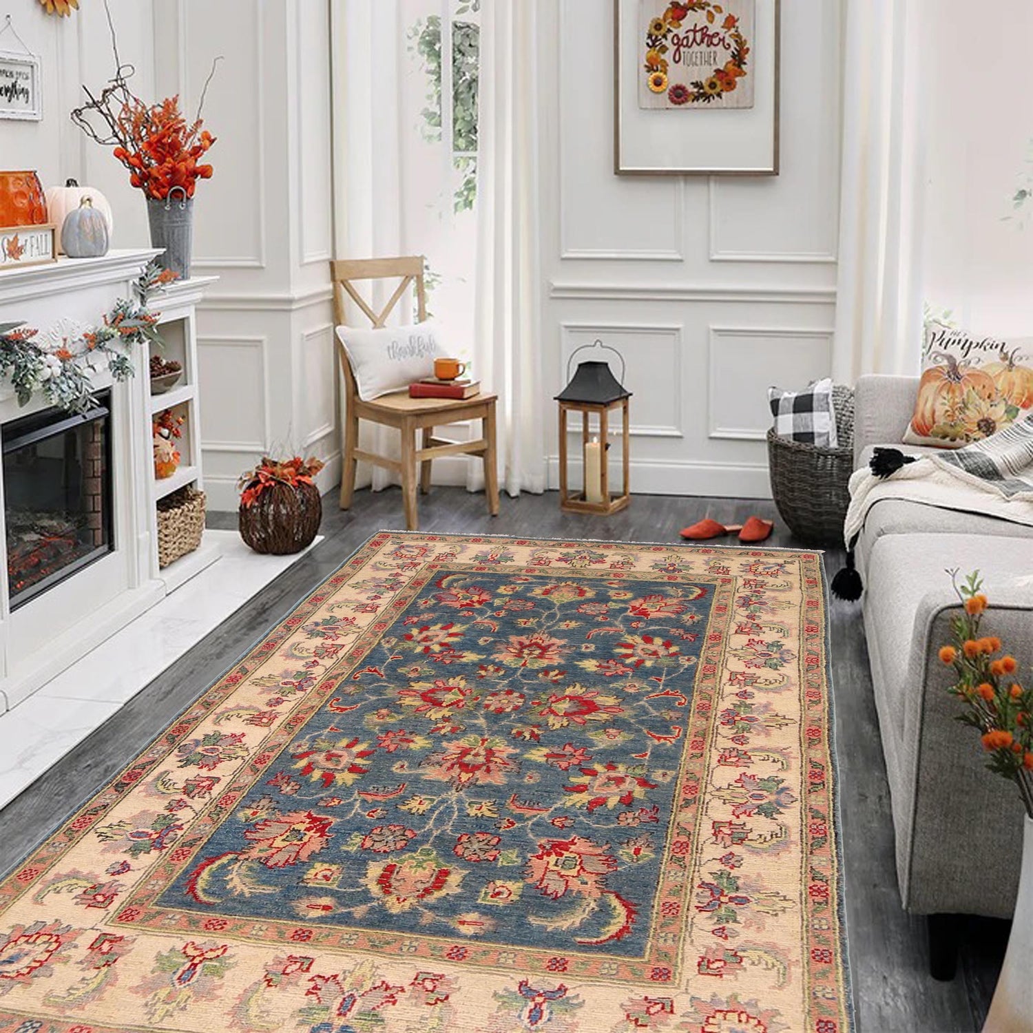 Oriental Kazak Rug 3' 11" x 5' 10" (ft) - No. B34610