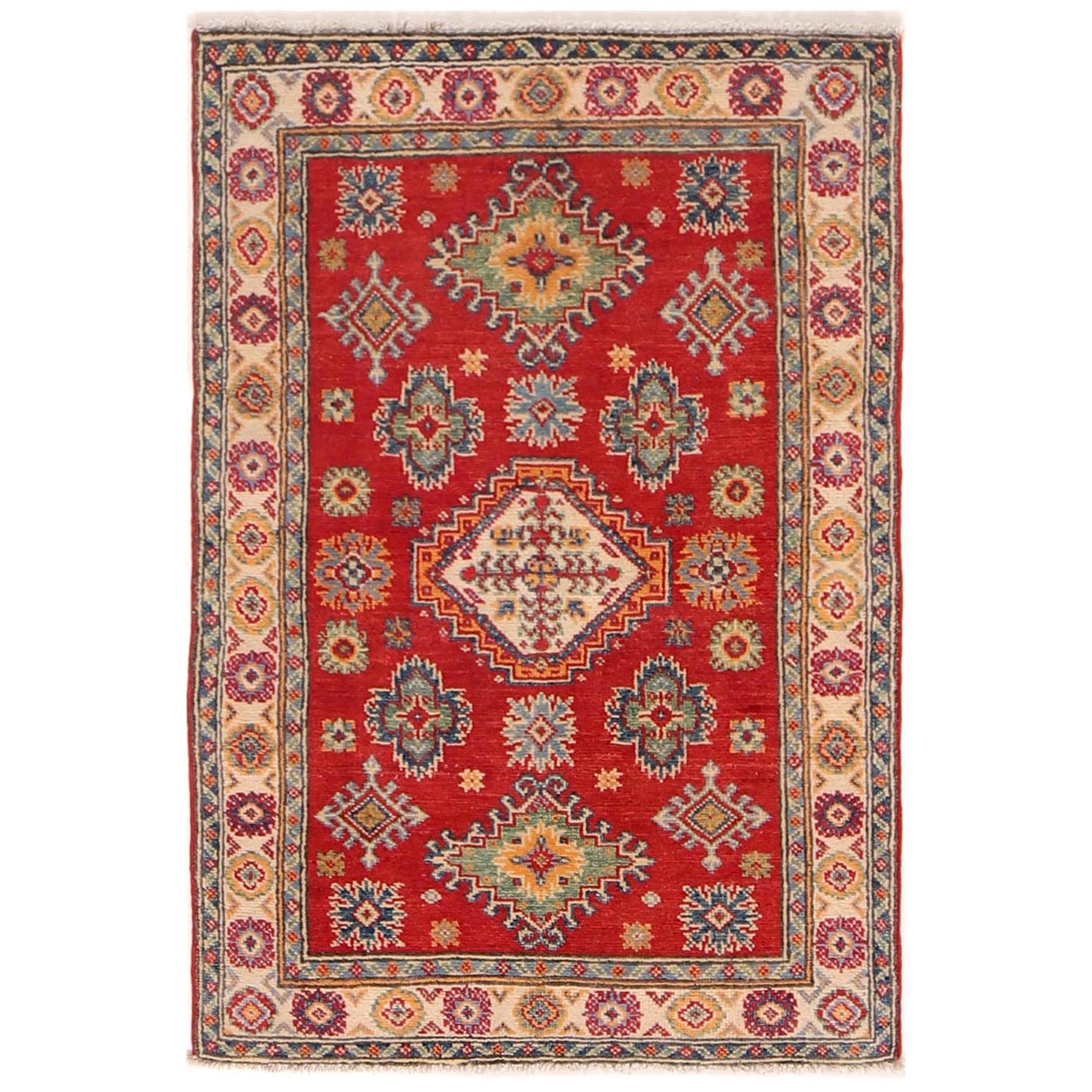 Hand Knotted Kazak Rug 2' 7 x 3' 11 (ft) - No. B34620