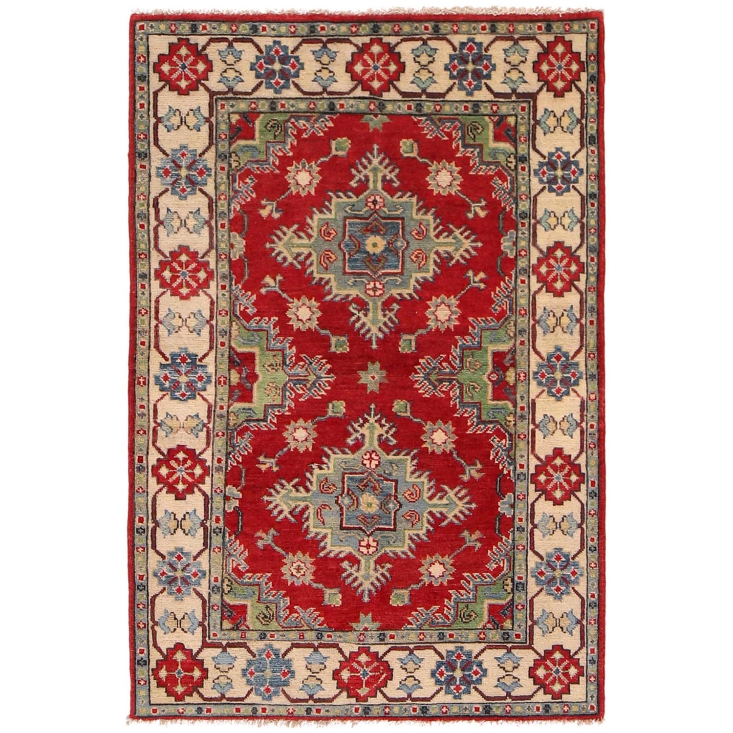 Oriental Kazak Rug 3' 3" x 4' 7" (ft)- No. B34623