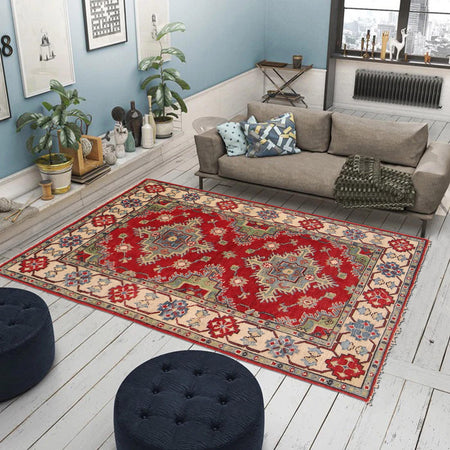 Oriental Kazak Rug 3' 3" x 4' 7" (ft)- No. B34623