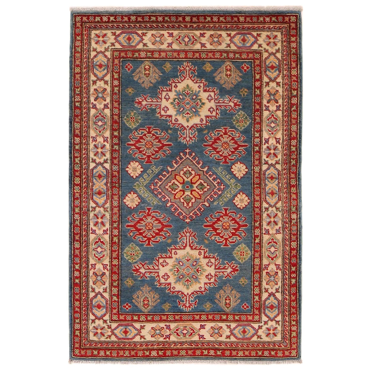 Blue Color Kazak Rug 3' 3" x 5' 0" (ft)- No. B34624