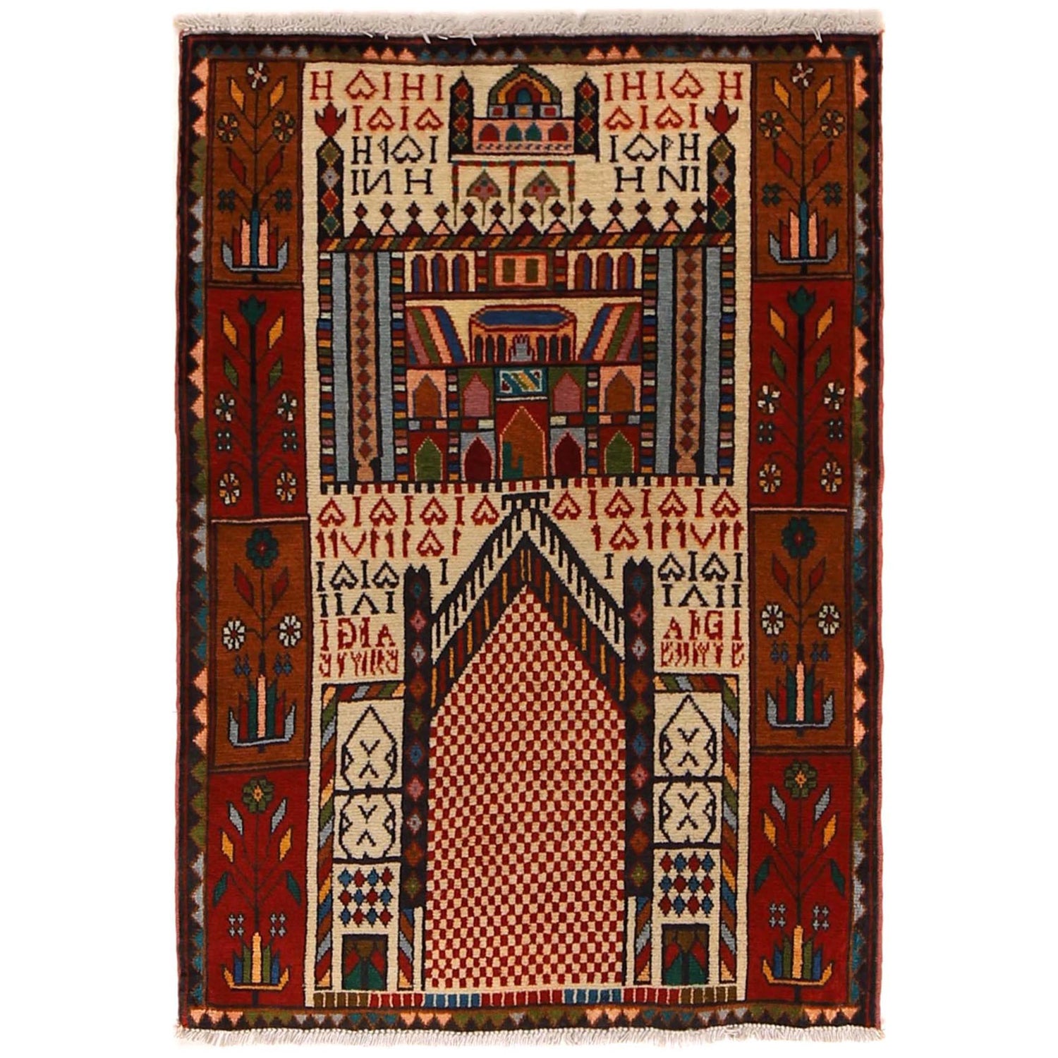 Handmade Prayer Rug 2' 9" x 3' 11" (ft) - No. B34626