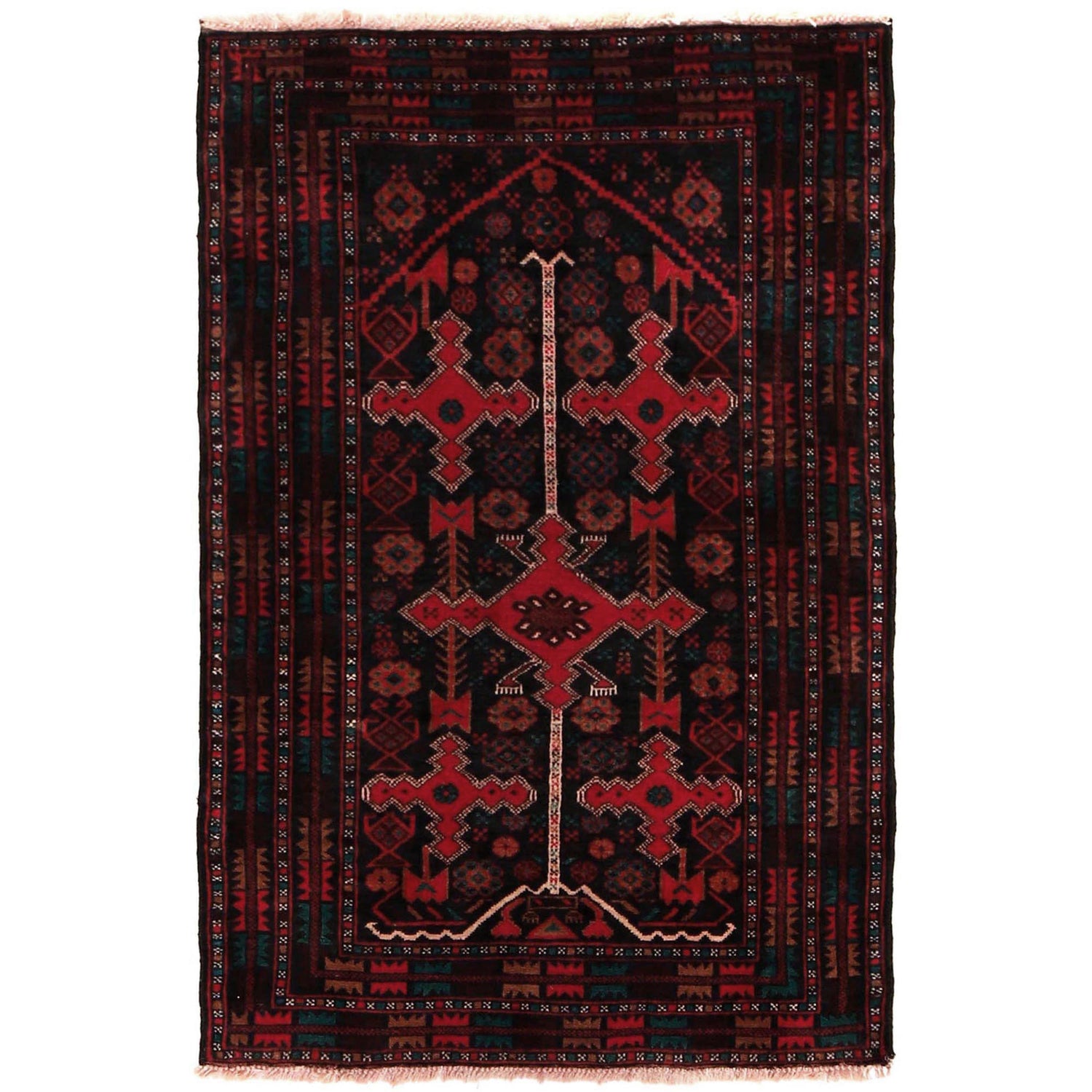 Multi Color Baluchi Rug 3' 1" x 4' 8" (ft) -No B34627