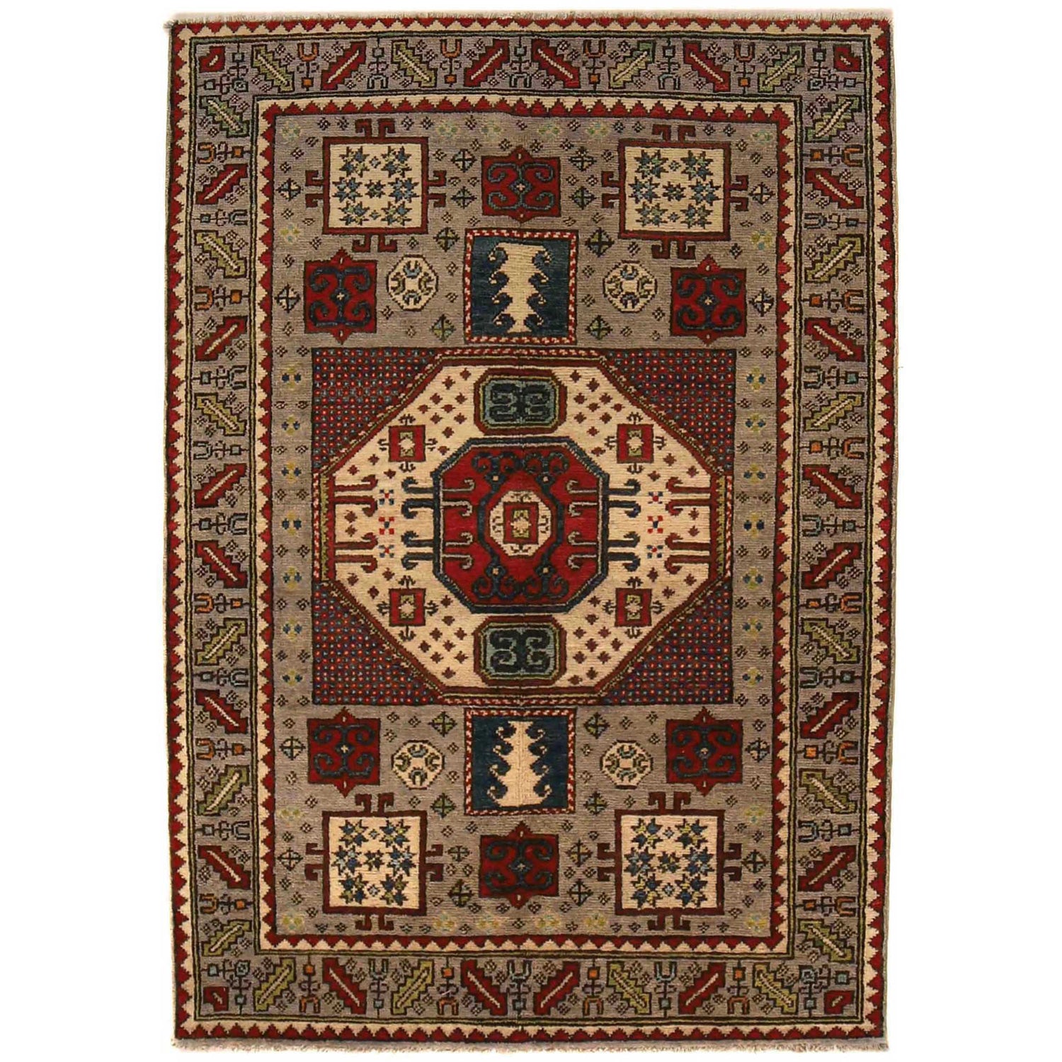 Oriental Mamluk Carpet 3' 4" x 4' 9" (ft) - No. B34664