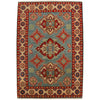 Hand Knotted Kazak Rug 3' 4" x 4' 10" (ft)- No. B34665