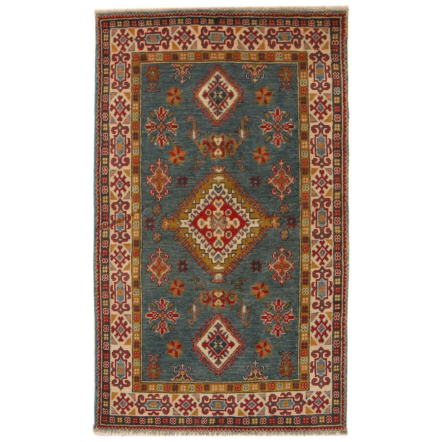 Hand Knotted Kazak Rug 3' 3" x 5' 5" (ft)- No. B34670