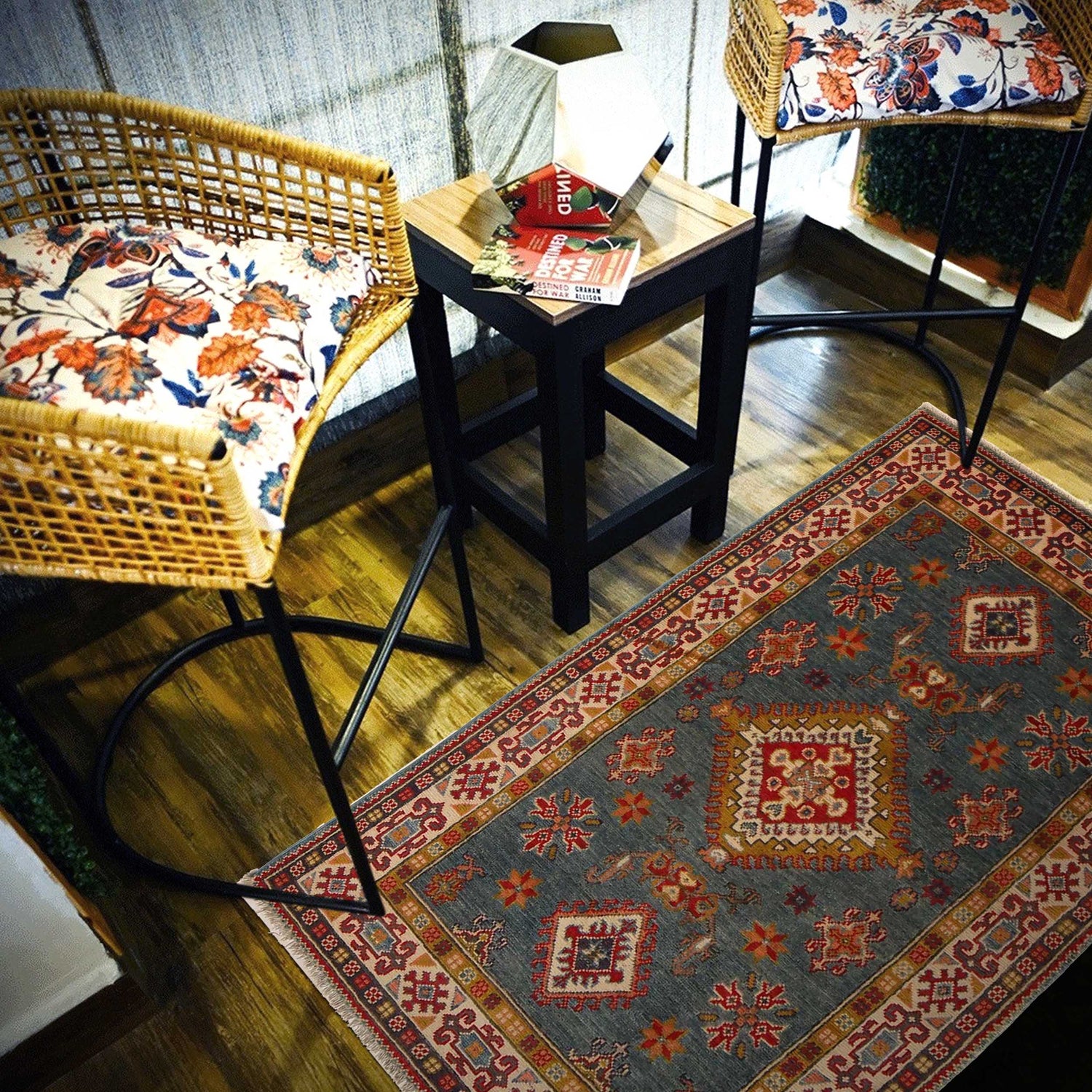 Hand Knotted Kazak Rug 3' 3" x 5' 5" (ft)- No. B34670