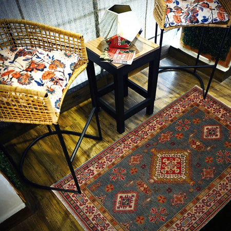 Hand Knotted Kazak Rug 3' 3" x 5' 5" (ft)- No. B34670