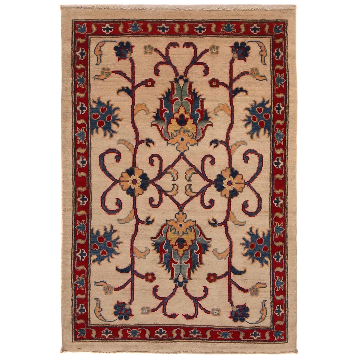 Ivory Color Kazak Rug 2' 7 x 4' 0 (ft) - No. B34671