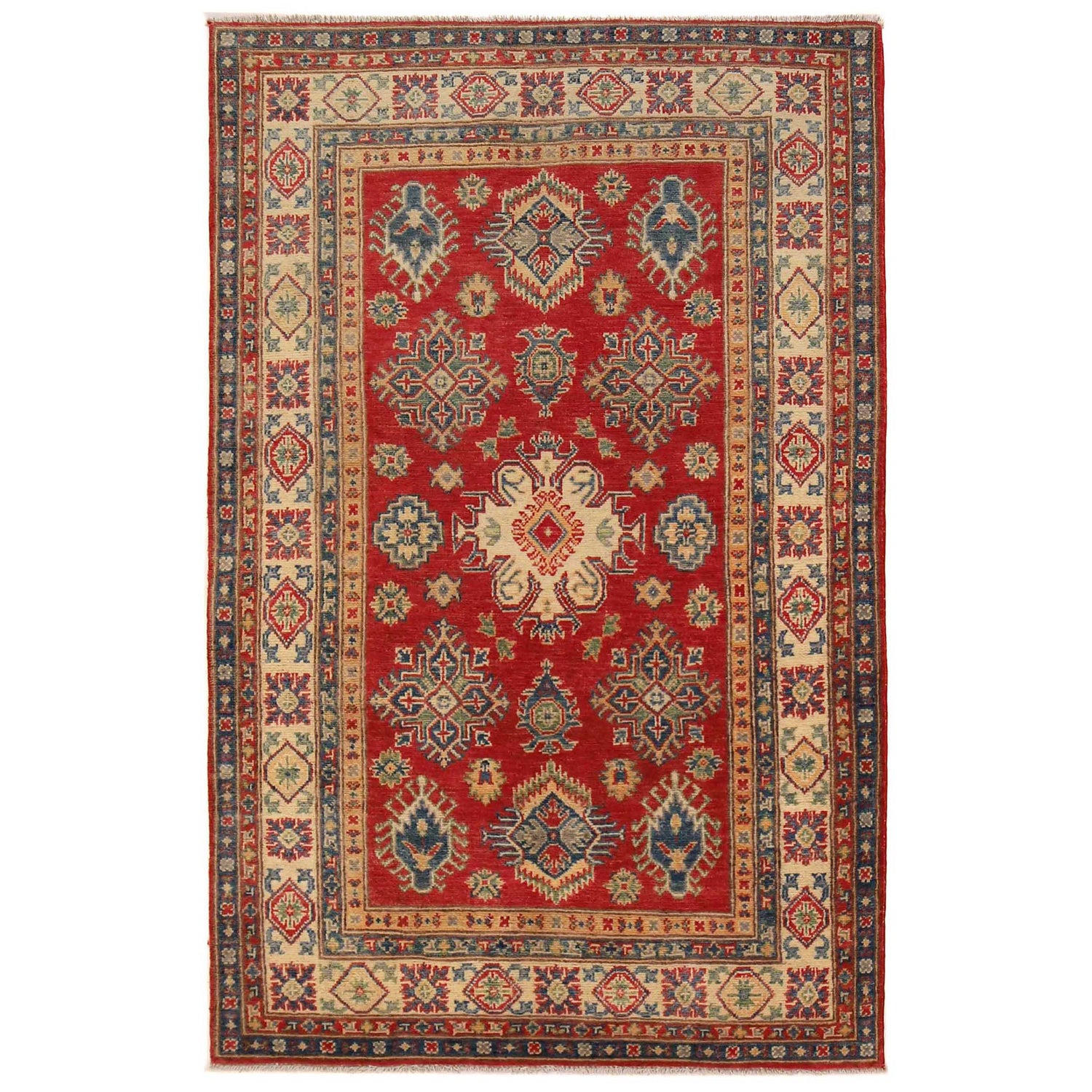 Red Color Kazak Rug 3' 10" x 6' 3" (ft) - No. B34672