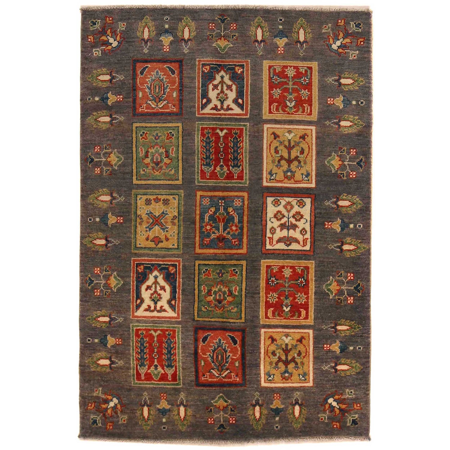 Hand Knotted Bakhtiar Carpet 3' 3" x 4' 11" (ft) - No. B34674