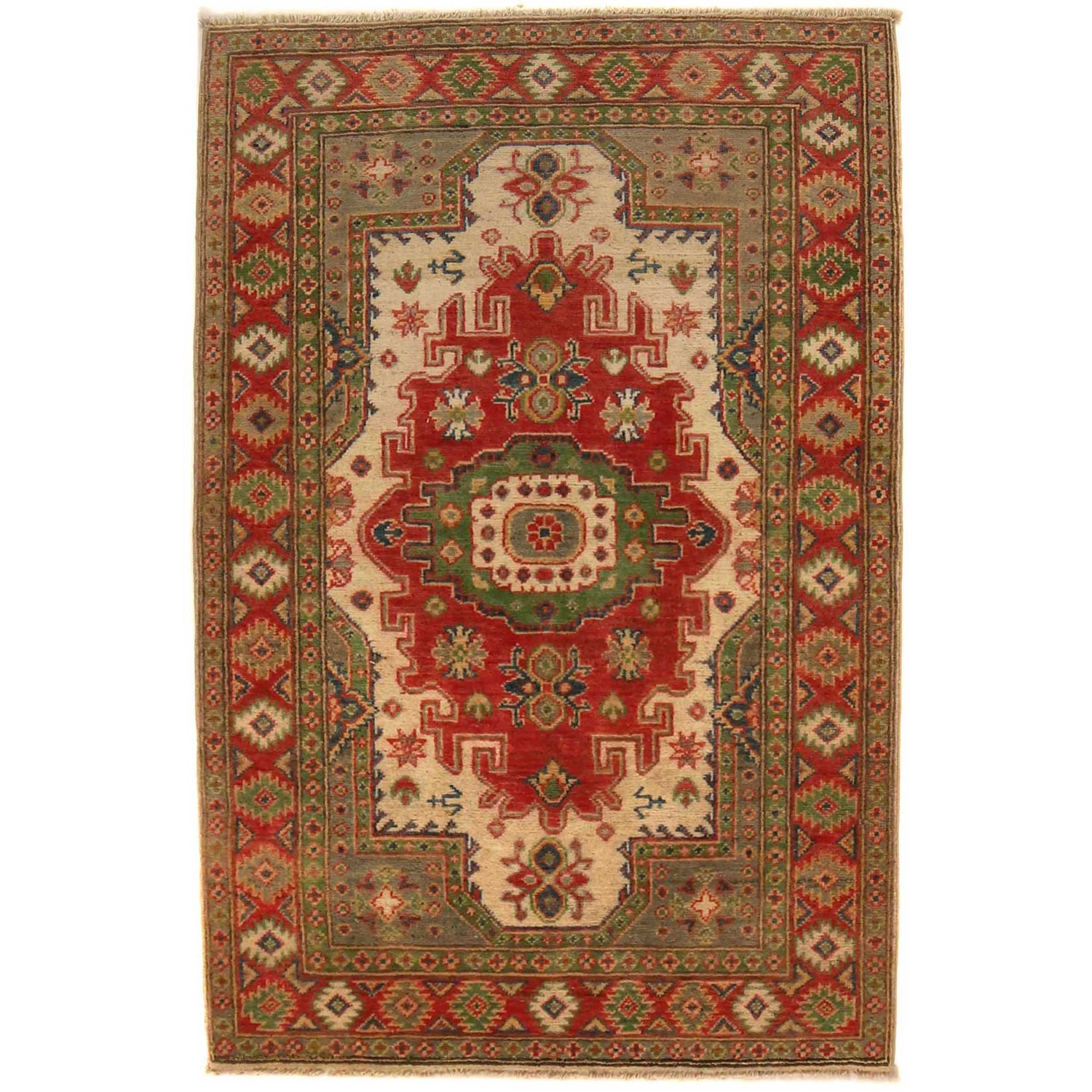 Hand Knotted Persian Design Heriz Rug 3' 3" x 4' 10" (ft) - No. B34684