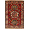 Hand Knotted Kazak Rug 3' 3" x 4' 8" (ft)- No. B34685