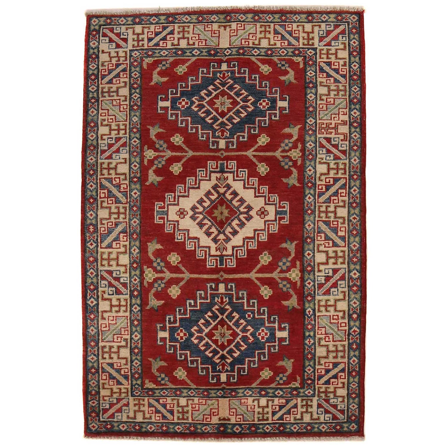 Oriental Kazak Rug 3' 2" x 4' 9" (ft)- No. B34686