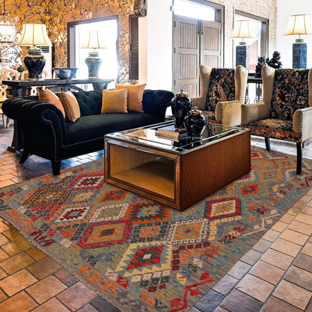 Handmade Vegetable Kilim 5' 11" x 7' 9" (ft) - No. B34693