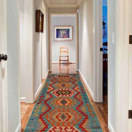 Vegetable Kelim Runner 2' 8" x 9' 6" (ft) - No. B34730