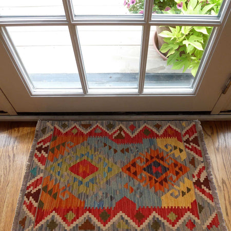 Handmade Vegetable Kelim 2' 0" x 2' 11" (ft) - No. B35104