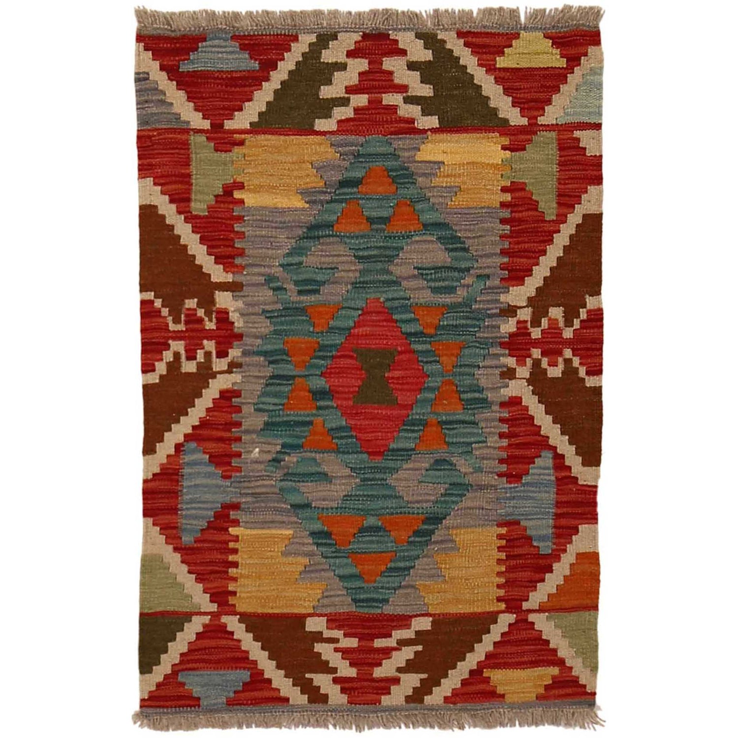 Handmade Vegetable Kilim 2' 0" x 2' 11" (ft) - No. B35109