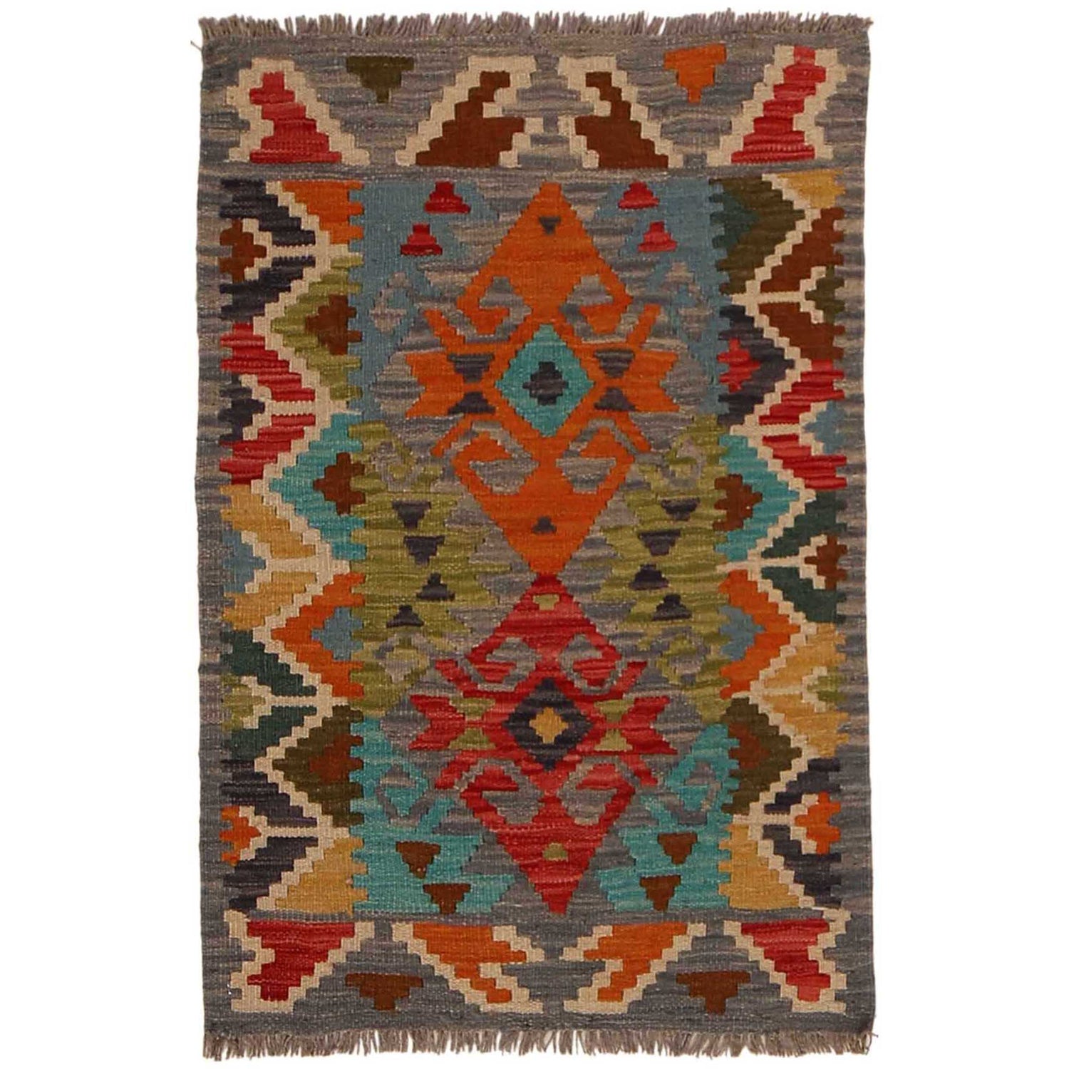 Handmade Vegetable Kilim 2' 2" x 2' 10" (ft) - No. B35115