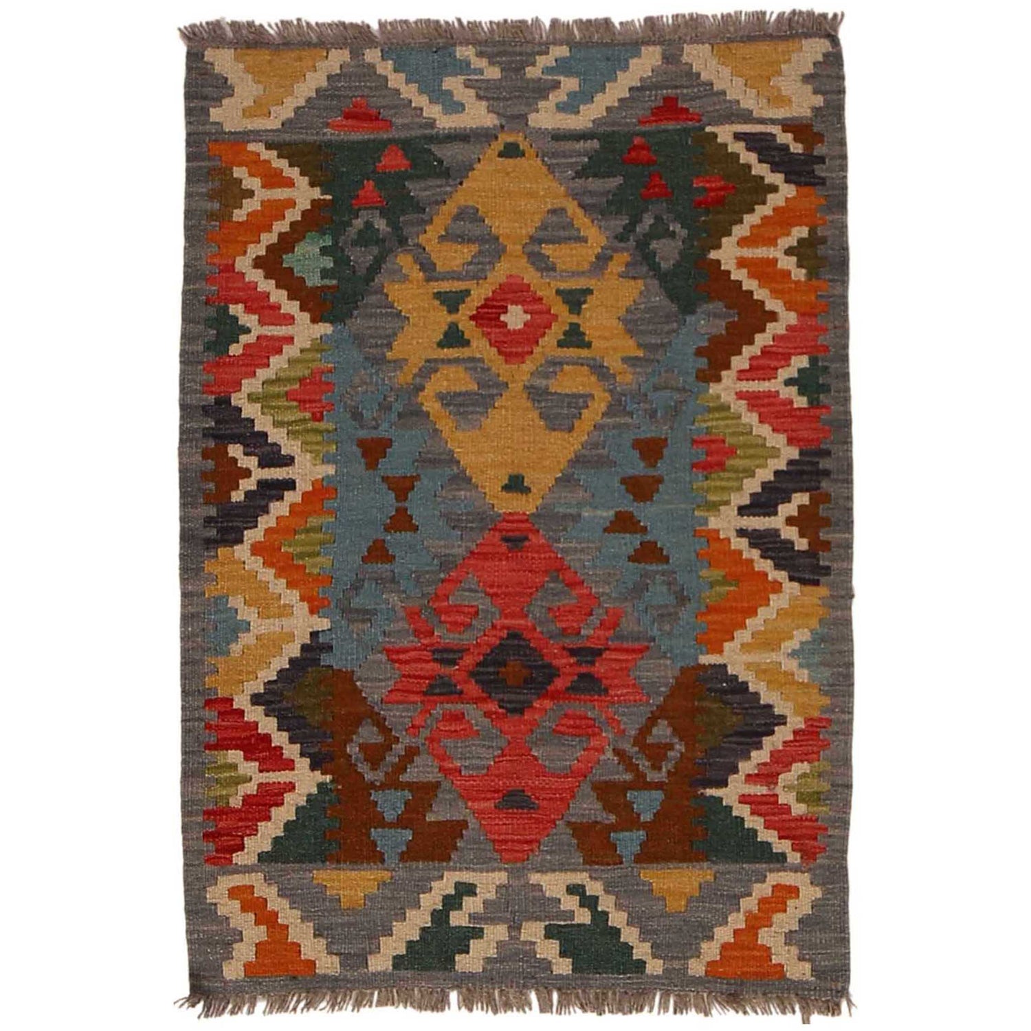 Handmade Vegetable Kilim 2' 2" x 2' 11" (ft) - No. B35118