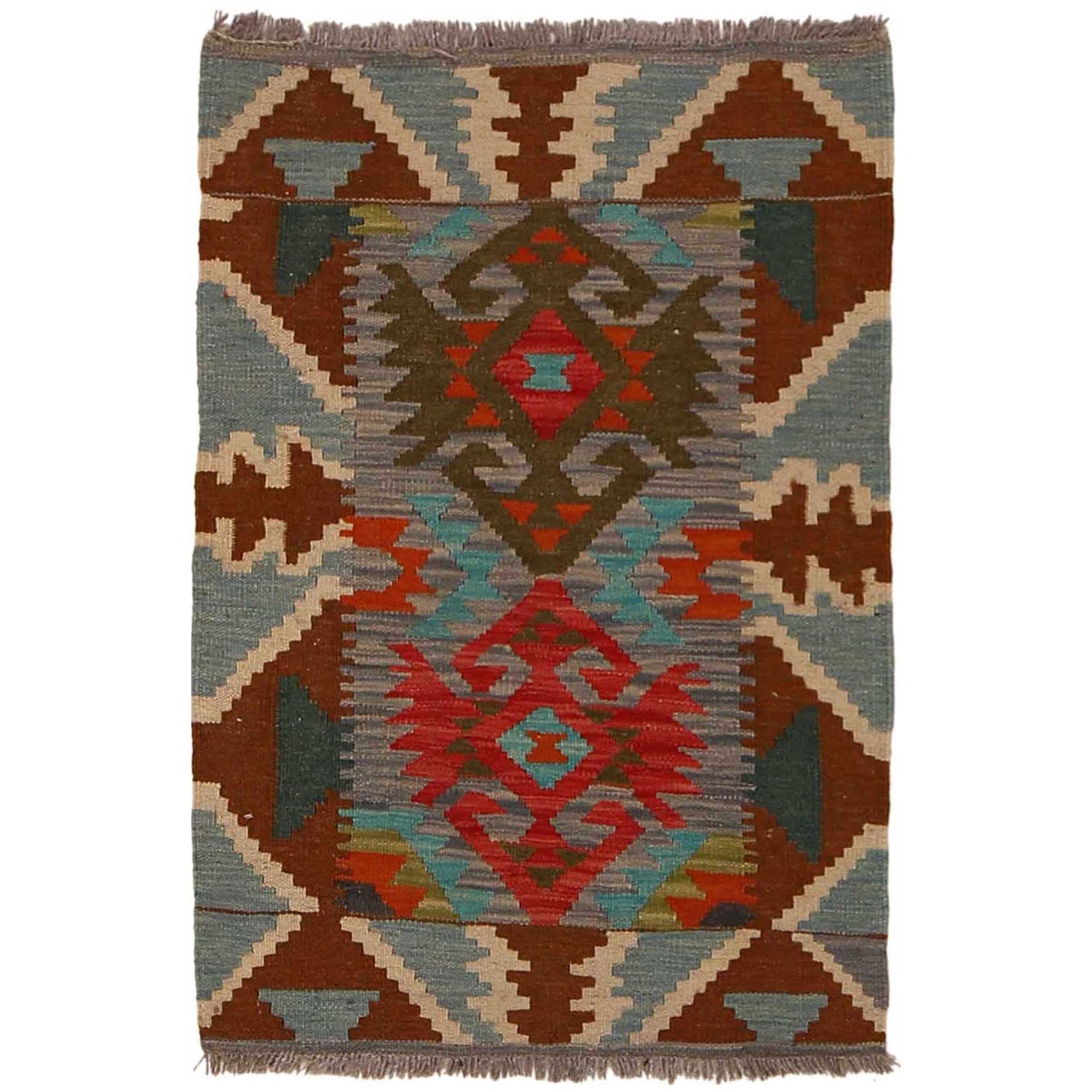Handmade Vegetable Kilim 2' 1" x 3' 0" (ft) - No. B35122