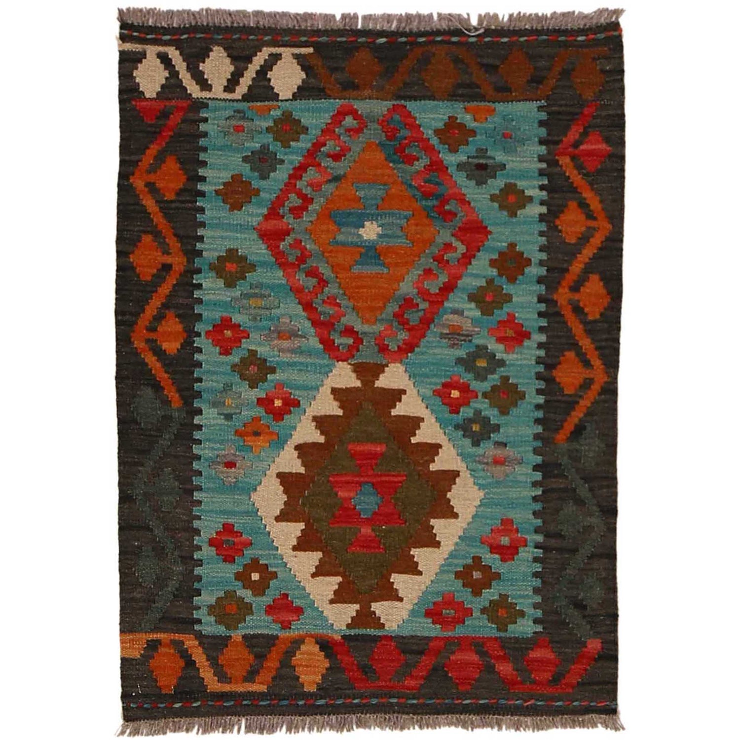 Handmade Vegetable Kilim 2' 1" x 2' 10" (ft) - No. B35126