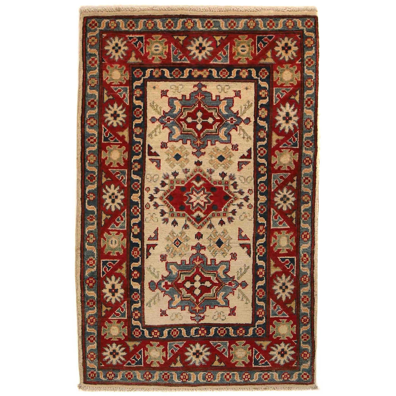 Ivory Color Kazak Rug 2' 7 x 4' 0 (ft) - No. B35134