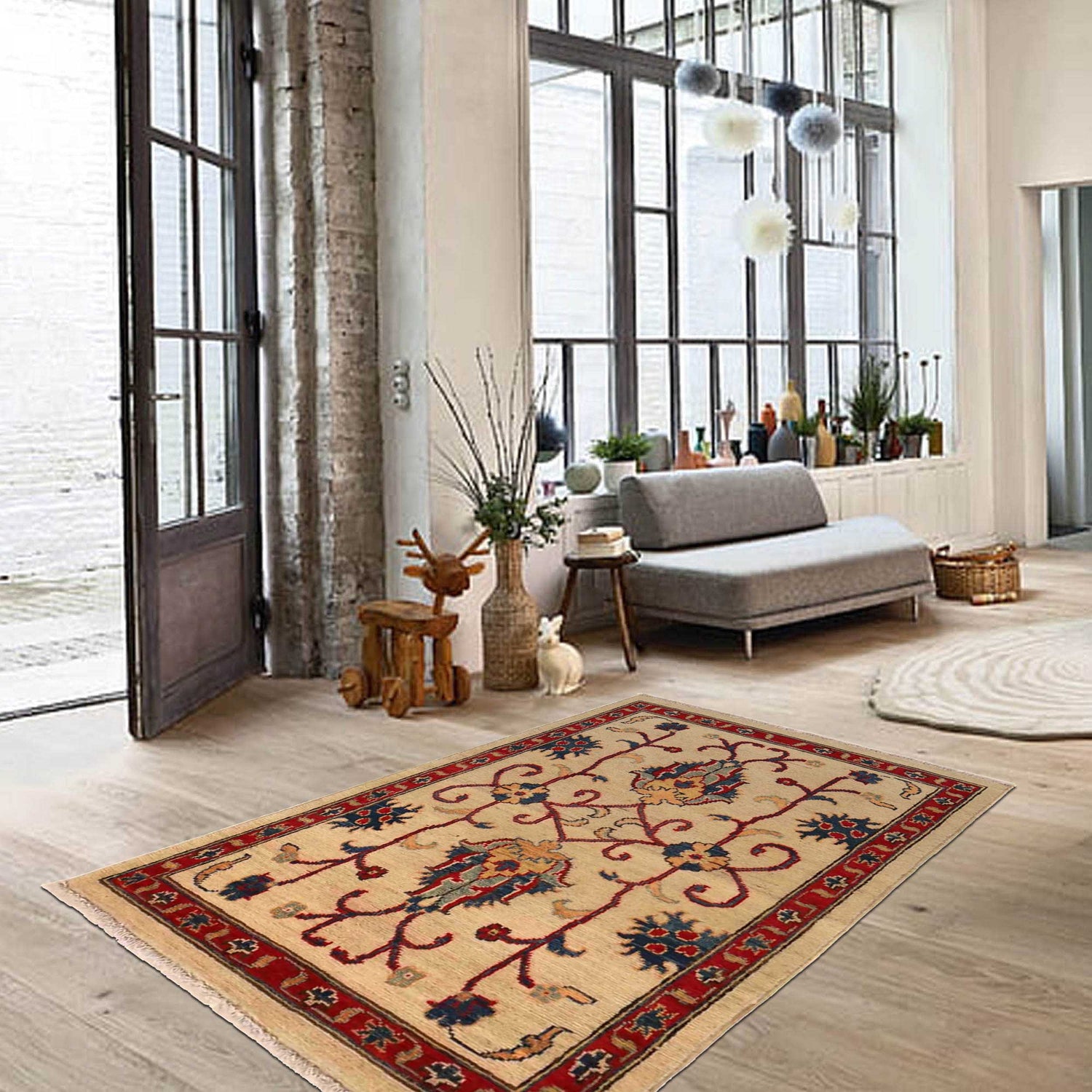 Oriental Kazak Rug 2' 7 x 3' 11 (ft) - No. B35136