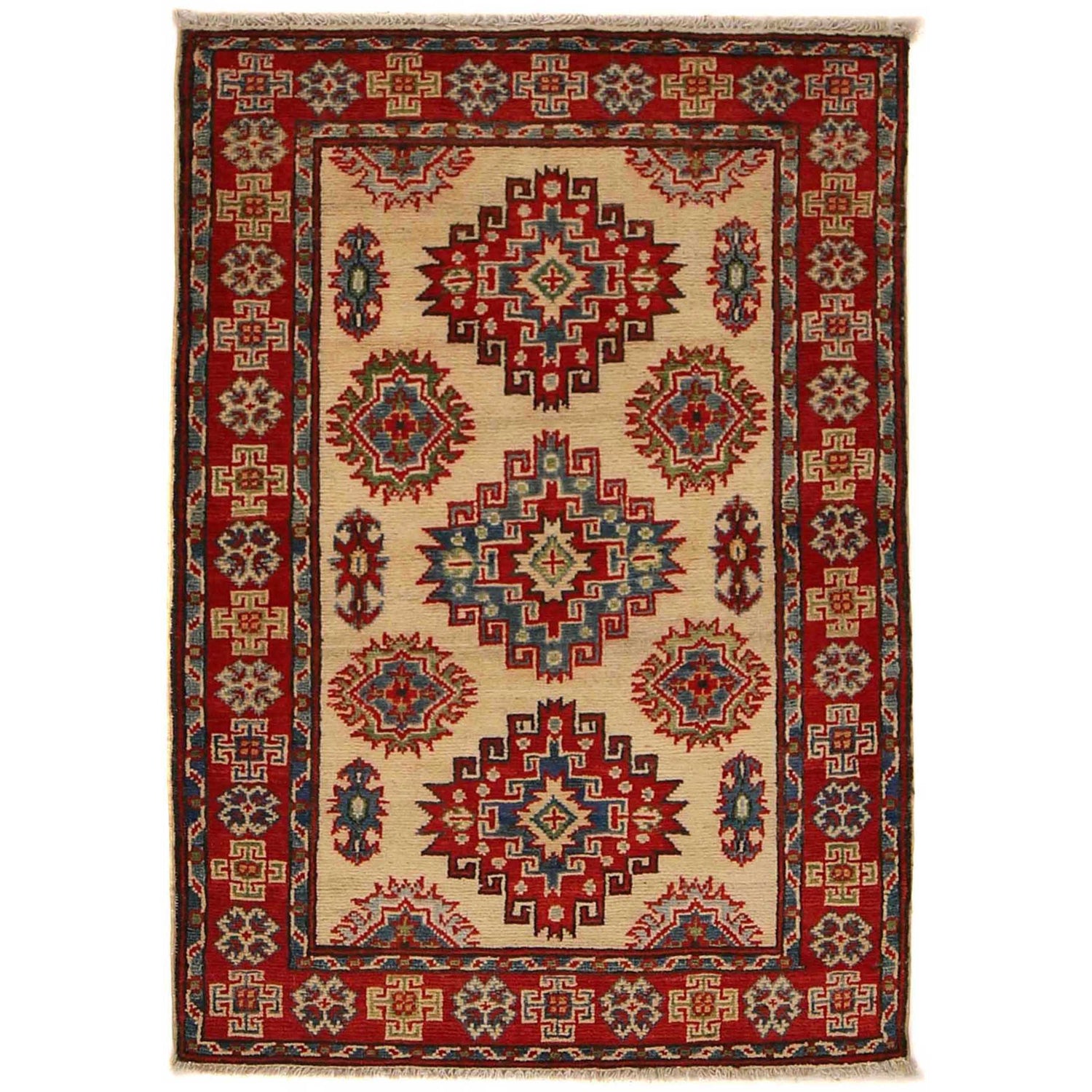 Ivory Color Kazak Rug 2' 7 x 3' 11 (ft) - No. B35138