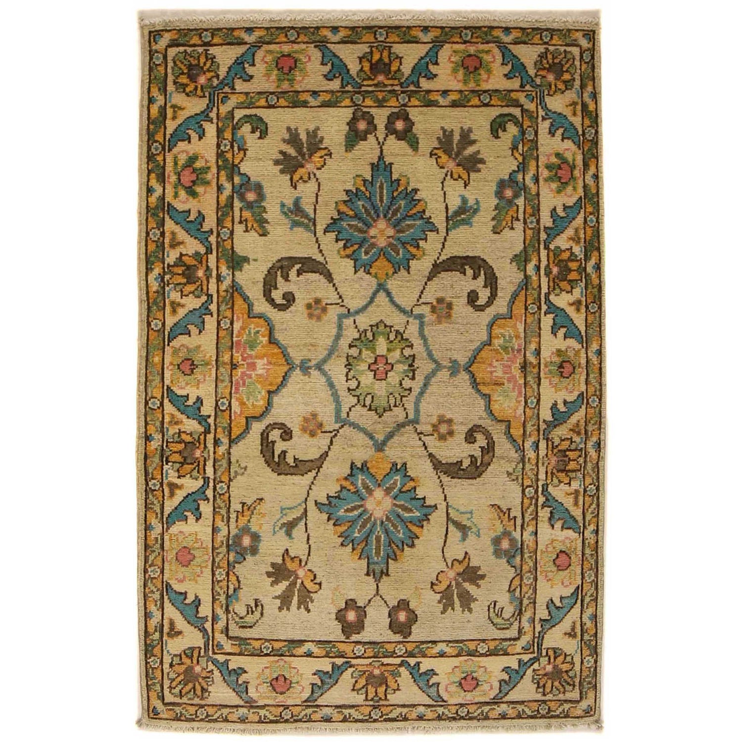 Hand Knotted Kazak Rug 2' 8 x 4' 2 (ft) - No. B35139