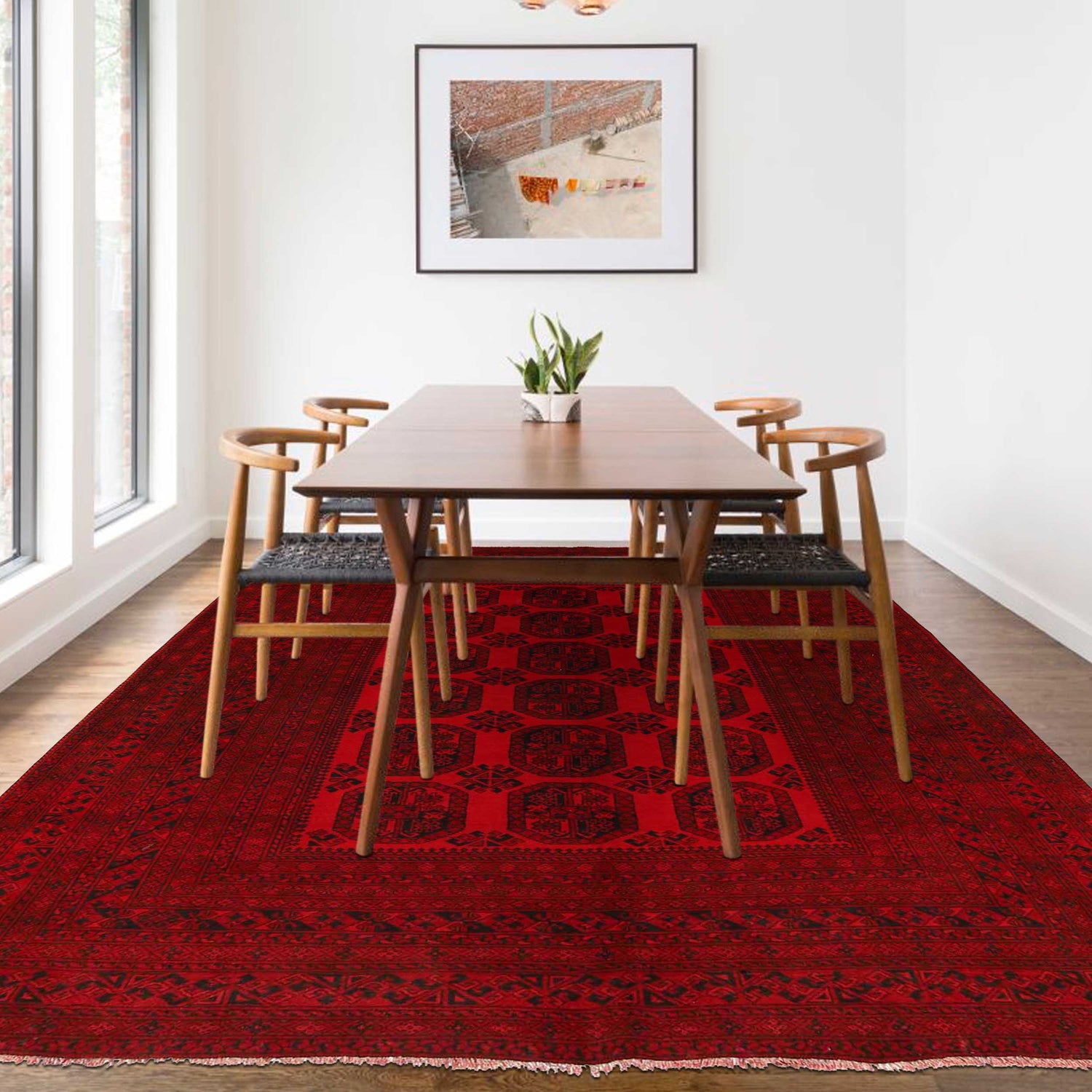 Traditional Red Fil pa Carpet 6' 10" x 9' 3" (ft) - No. B35148