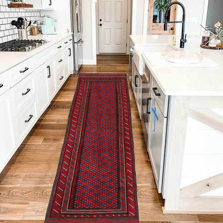 Red Mashwani Short Runner 2' 2" x 7' 11" (ft) - No. B35154