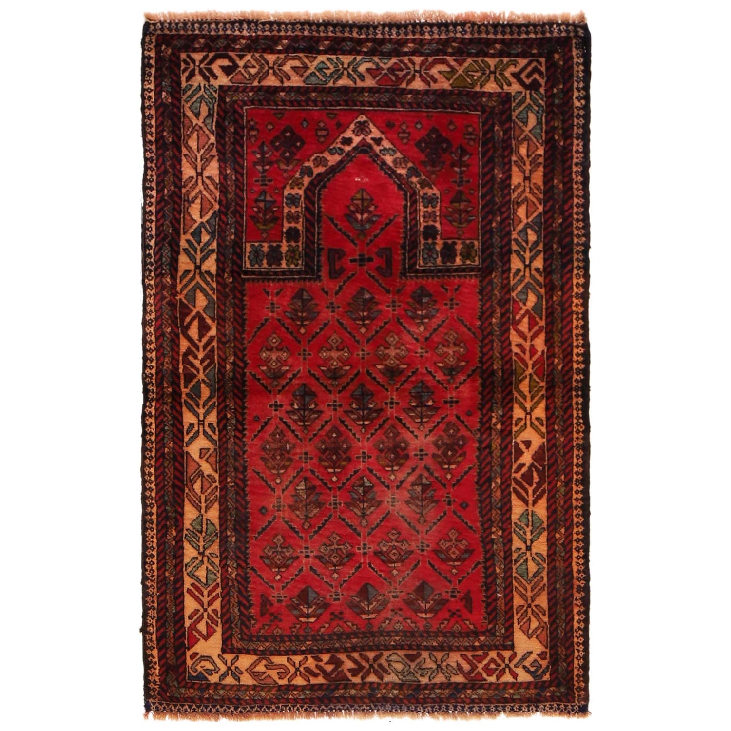 Small Prayer Rug 2' 7" x 4' 1" (ft) - No. B35179