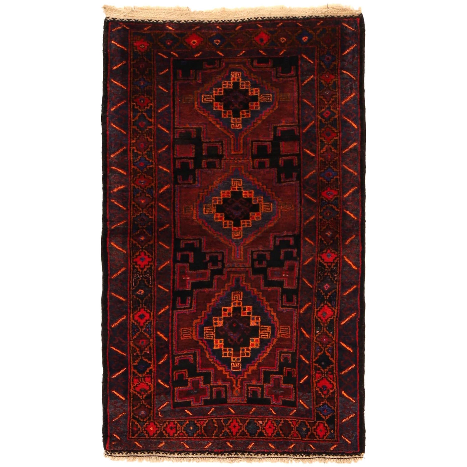 Tribal Baloch Rug 2' 8" x 4' 7" (ft) - No. B35180