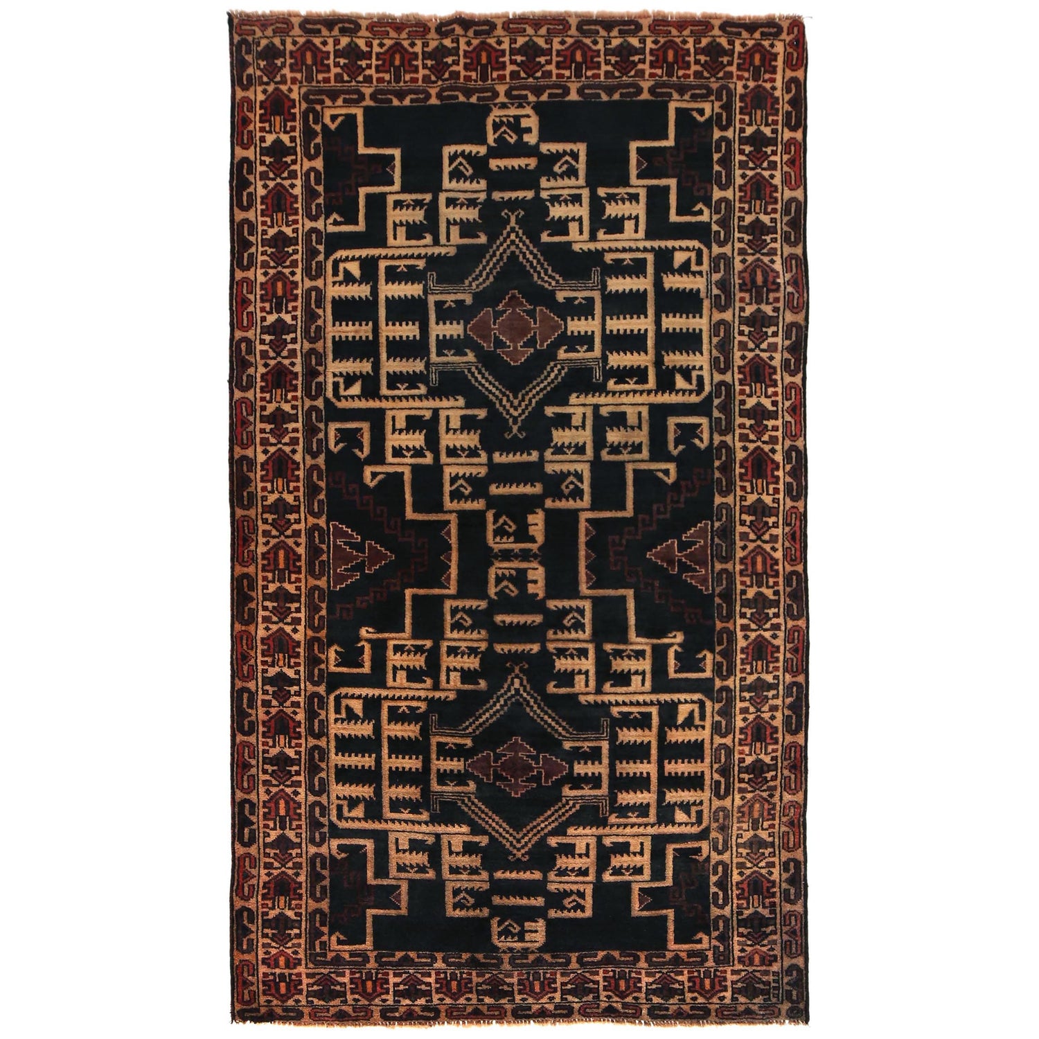 Traditional Baloch Rug 3' 8" x 6' 8" (ft) - No. B35181
