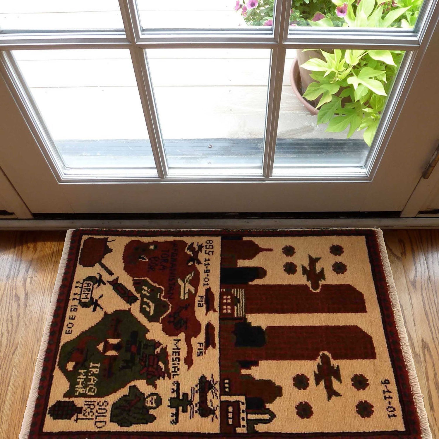 Handmade War Rug 1' 10" x 2' 7" (ft) - No. B35441