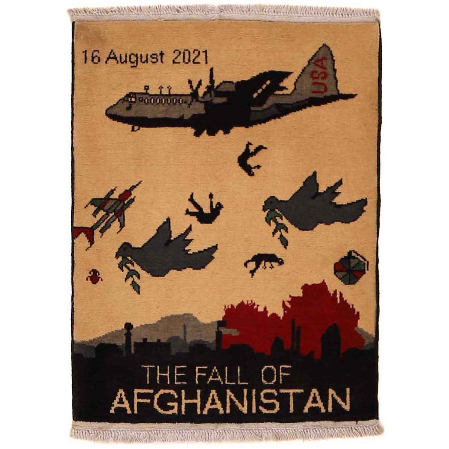 Ivory Color War Rug 2' 0" x 2' 7" (ft) - No. B35442