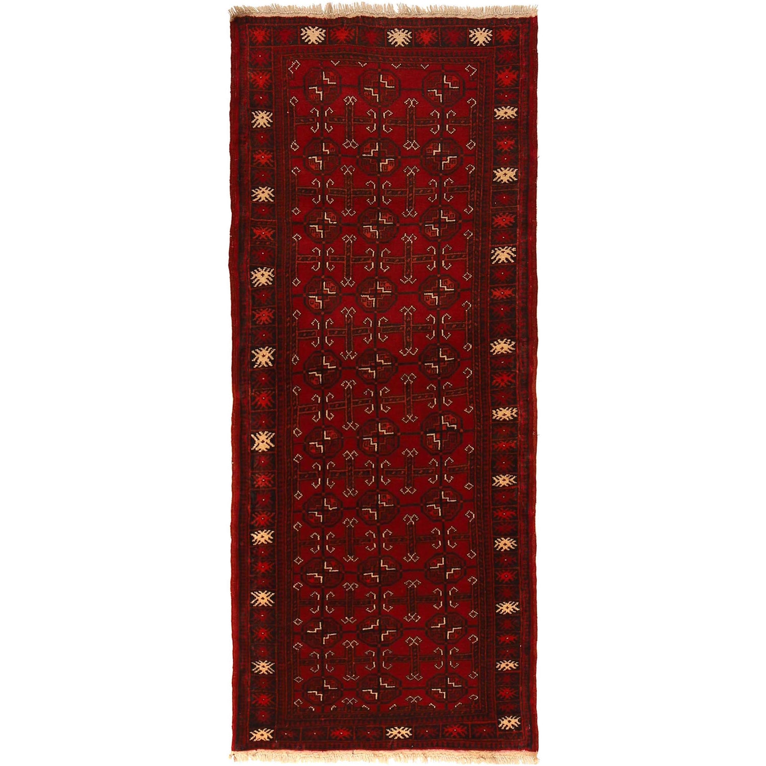Hand Knotted Bokhara Wool Runner Rug 2' 4 x 5' 8 (ft) - No. B35797