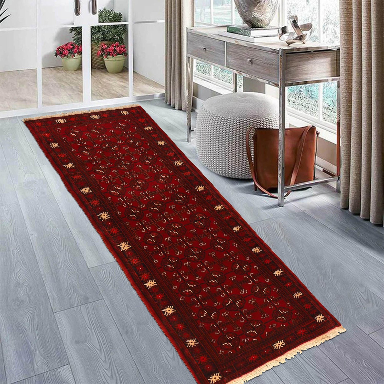 Hand Knotted Bokhara Wool Runner Rug 2' 4 x 5' 8 (ft) - No. B35797
