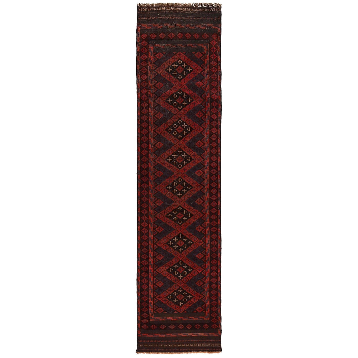 Red Color Mashwani Short Runner 2' 1" x 8' 10" (ft) - No. B35815