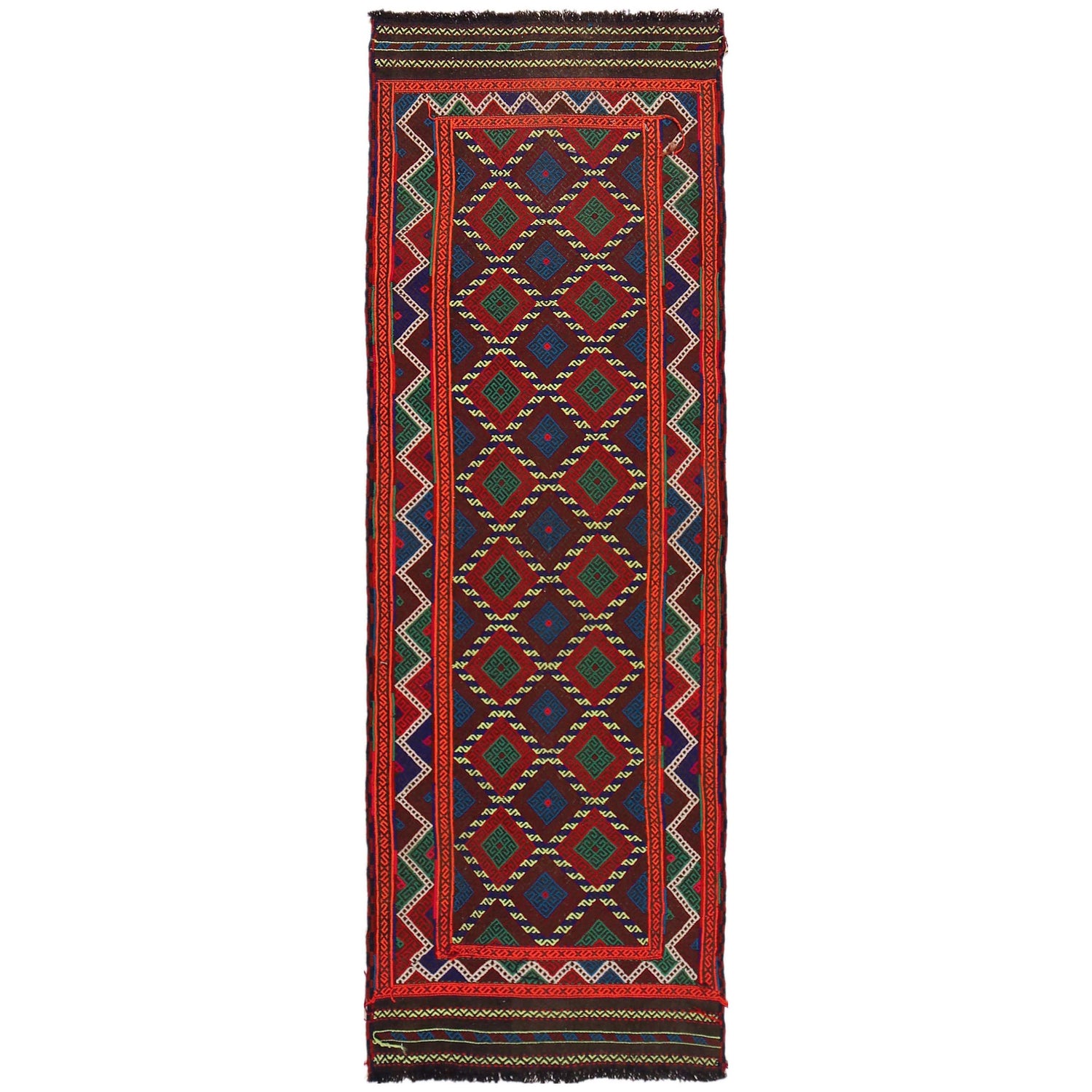 Multi Flat Weave Kilim Runner 2' 3" x 7' 3" (ft) - No. B35891