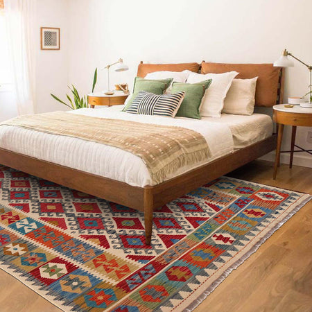 Handmade Vegetable Kelim 6' 0" x 7' 10" (ft) - No. B35923