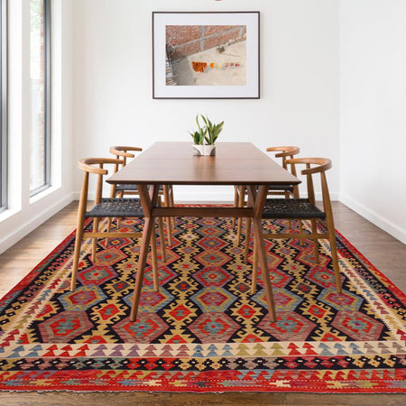 Handmade Vegetable Kilim 8' 5 x 11' 7 (ft) - No. B35924