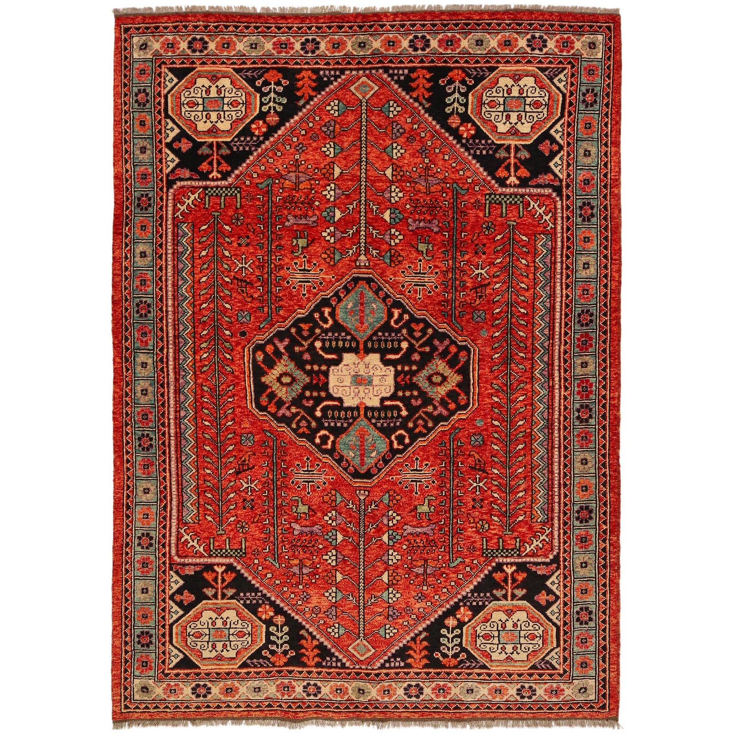 Persian Shirazi Design Rug 6' 10" x 9' 8" (ft) - No. B36514