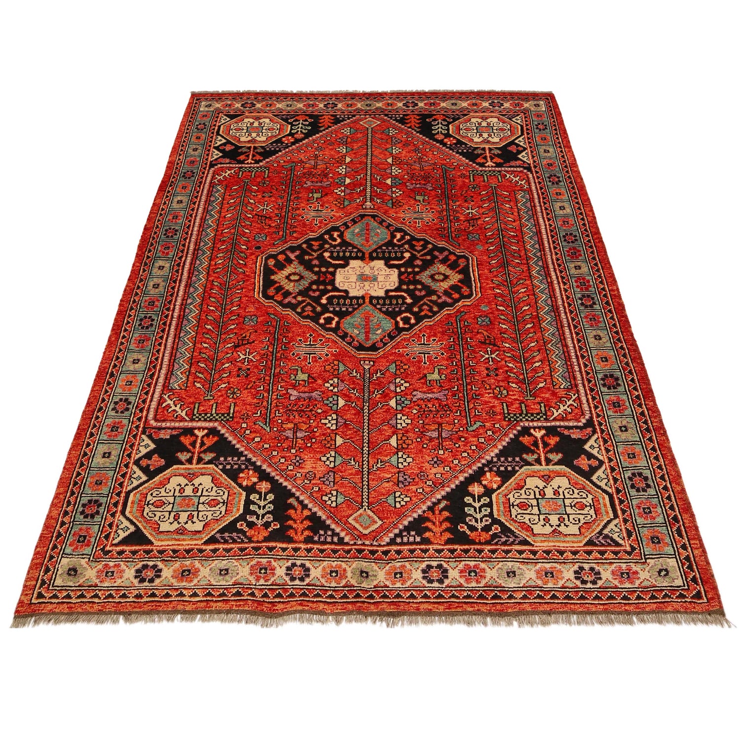 Persian Shirazi Design Rug 6' 10" x 9' 8" (ft) - No. B36514