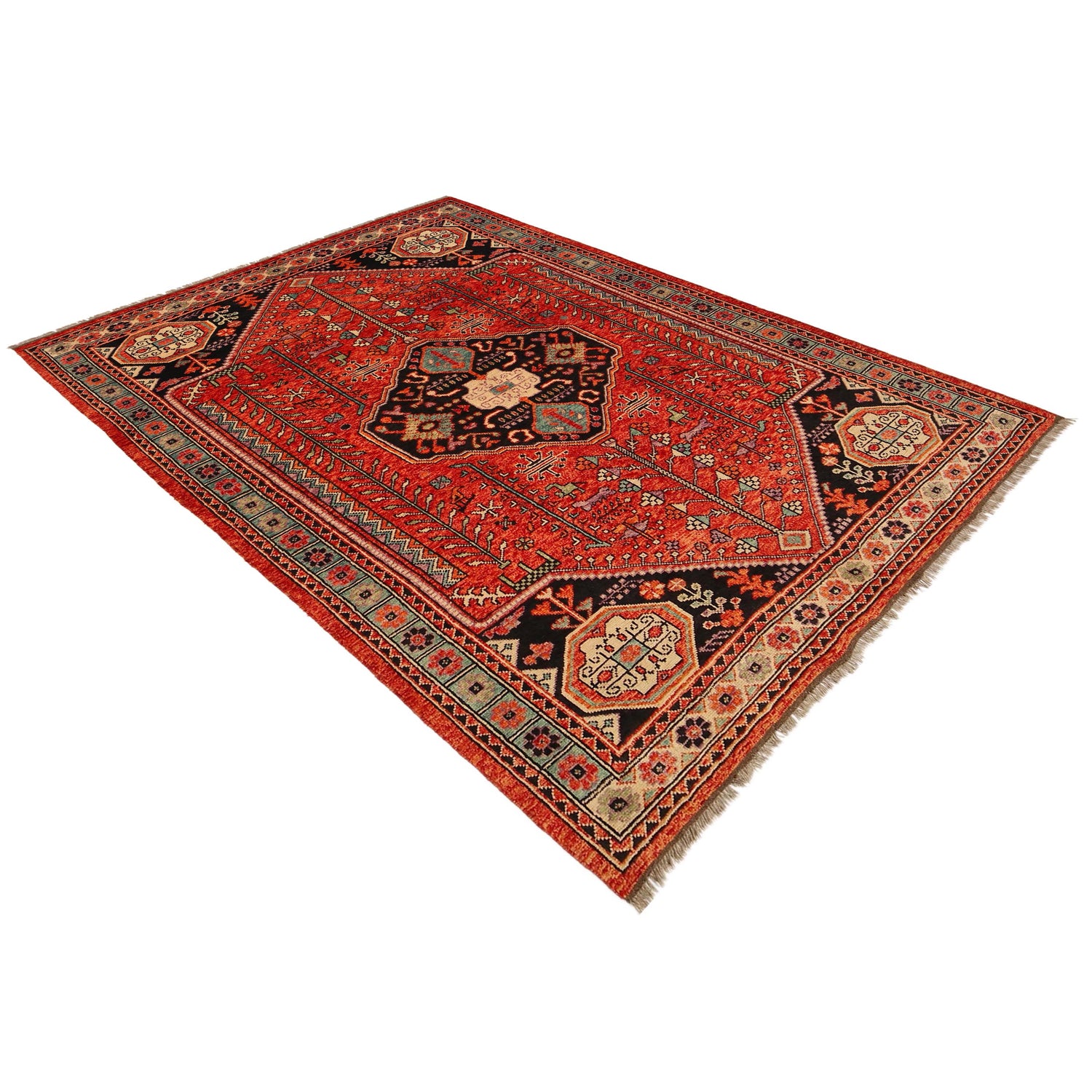 Persian Shirazi Design Rug 6' 10" x 9' 8" (ft) - No. B36514