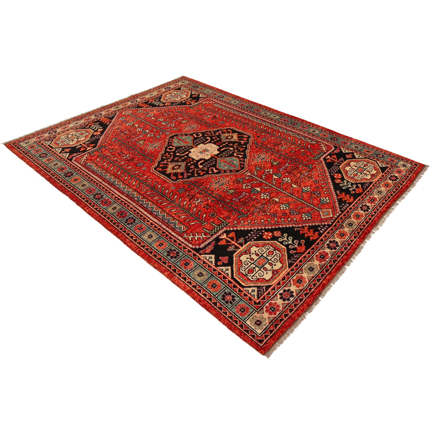 Persian Shirazi Design Rug 6' 10" x 9' 8" (ft) - No. B36514